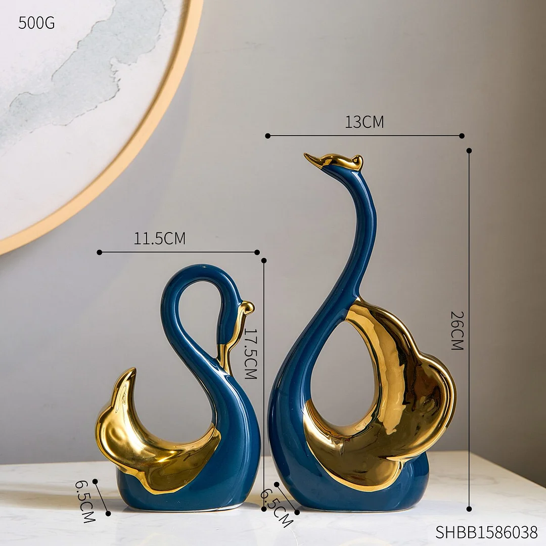 Home Decoration Accessories Modern Living Room Decor Ceramic Swan Ornaments Desk Decoration Souvenirs for Home Figurines Gifts