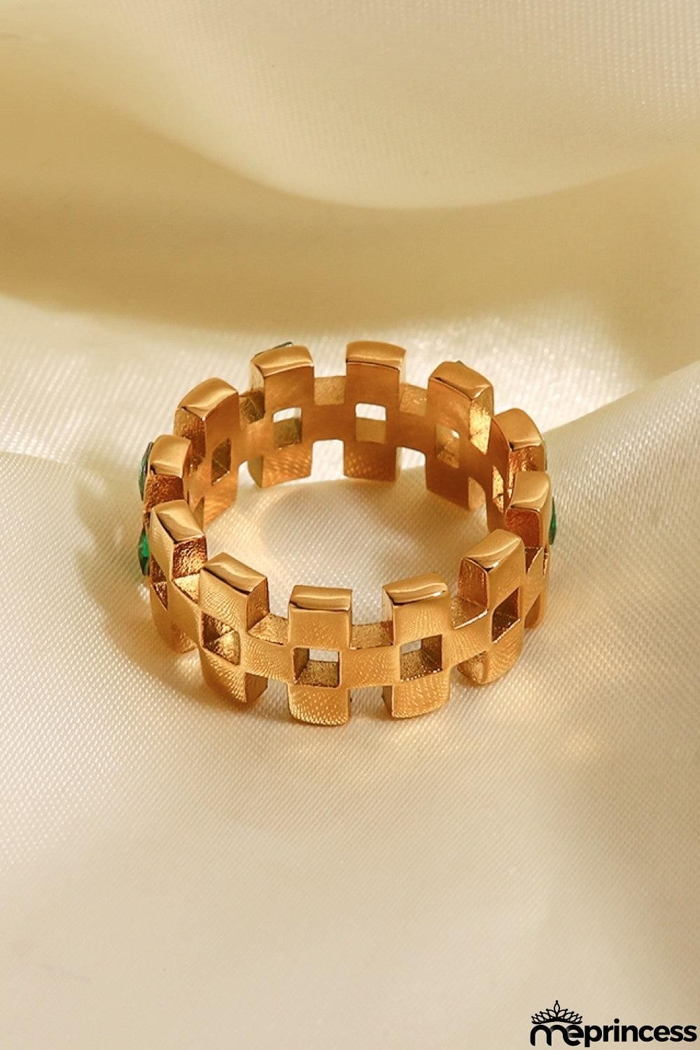 Contrast Stainless Steel 18K Gold-Plated Ring