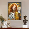 (40*50cm)Girl Lion - Full Round Drill Diamond Painting