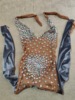 TAAFO Women Sparkling Shining Crystals Jumpsuitsplaysuits Red Halter Bodycon Club See Through Womens Romper