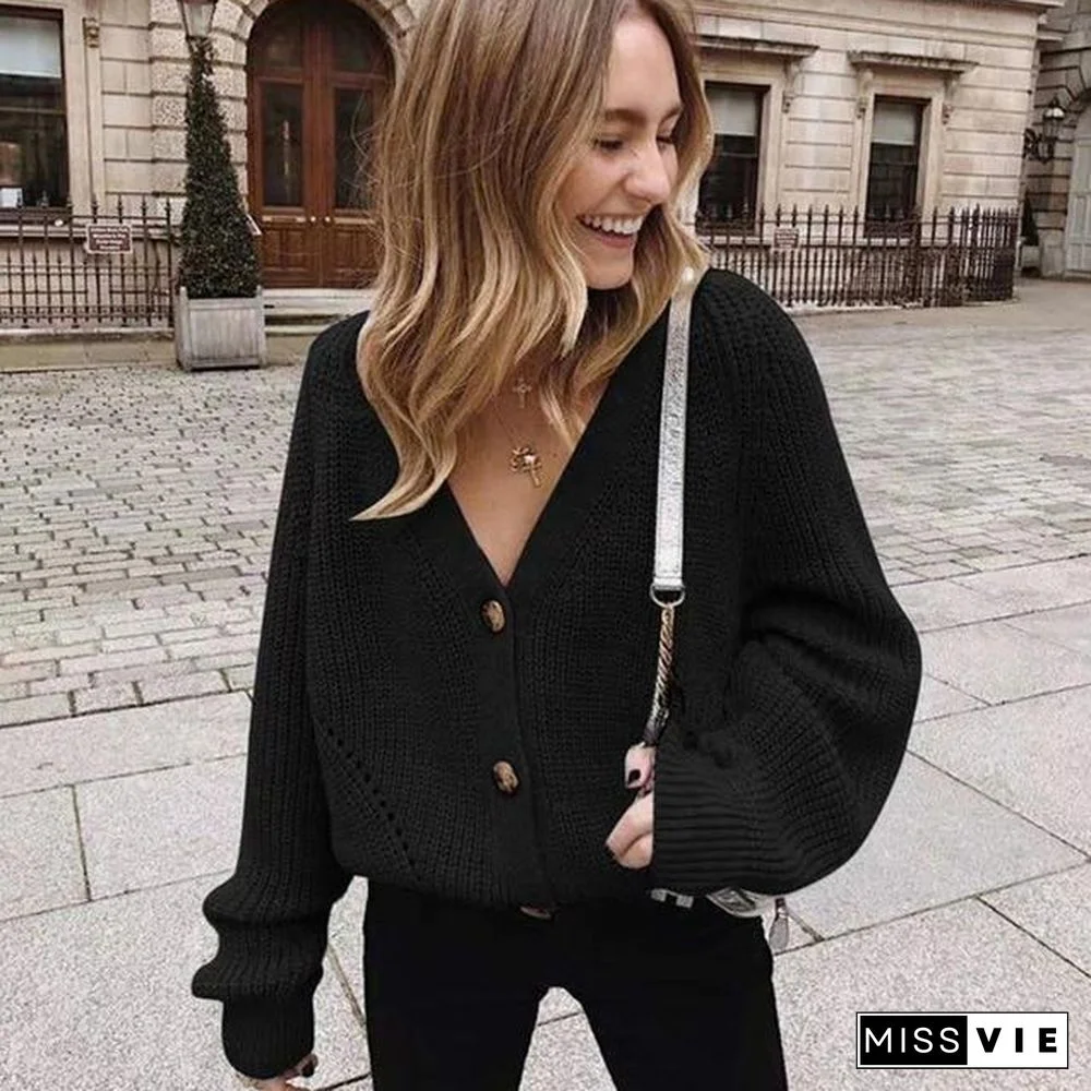 Long Sleeve Knitted Cardigans Sweater