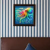 Pieuvre color&eacute;e-perceuse ronde peinture diamant-40*40cm