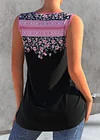 Plus Size Floral Print Button Up Casual Tank Top