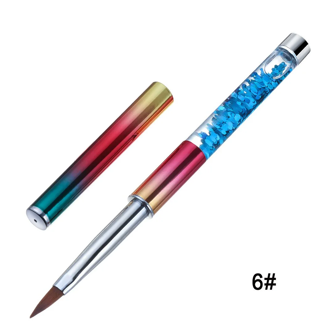 1PC Crystal Acrylic Nail Art Brush No 8/10/12/14 UV Gel Carving Pen Brush Liquid Powder DIY Nail Drawing Liquid Glitter Handle-Nail Inspo