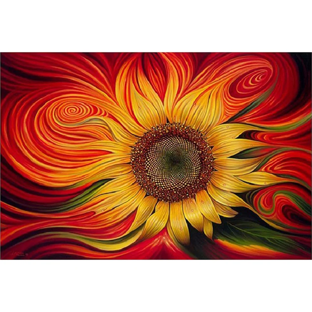 1set 40x50cm Diamond Painting Canvas With Acrylic Sunflower