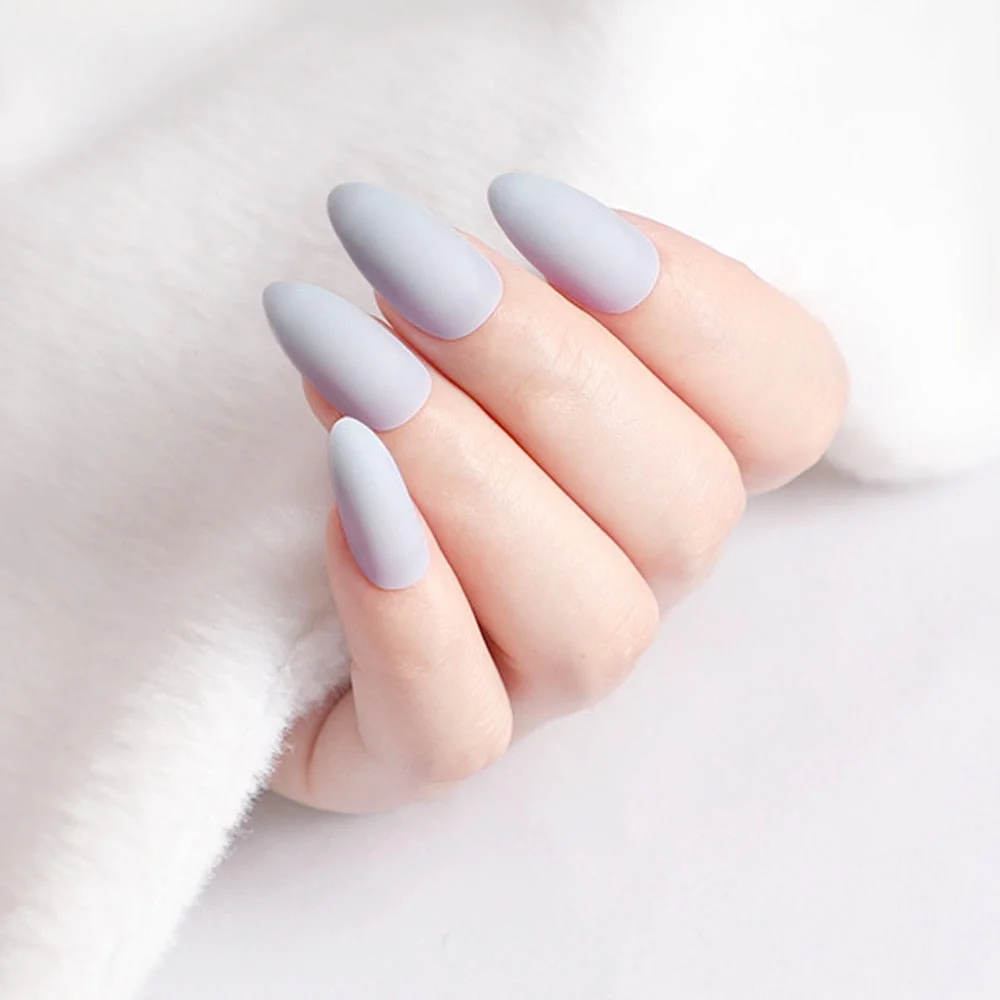 24Pcs Matte Dark Brown Artificial Fake Nails Long Stiletto False Nails For Design DIY Fingernails Art Tip Manicure Tool-Nail Inspo