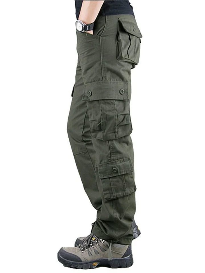 Outdoor Men's Multi-pocket Work Pants Cotton Casual Workwear Pants Loose Plus Size