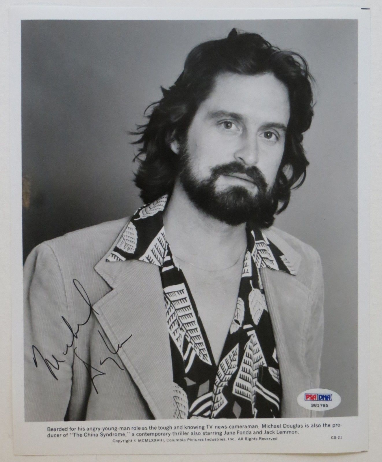 Michael Douglas Signed China Syndrome Authentic 8x10 Photo Poster painting (PSA/DNA) #S81785