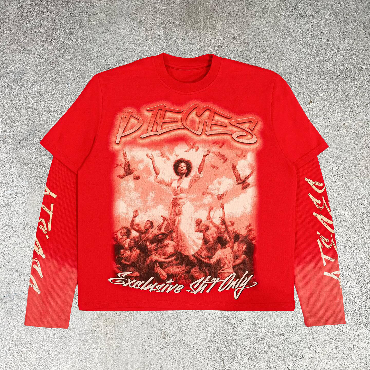 Personalized fake two-piece gradient print sweatshirt