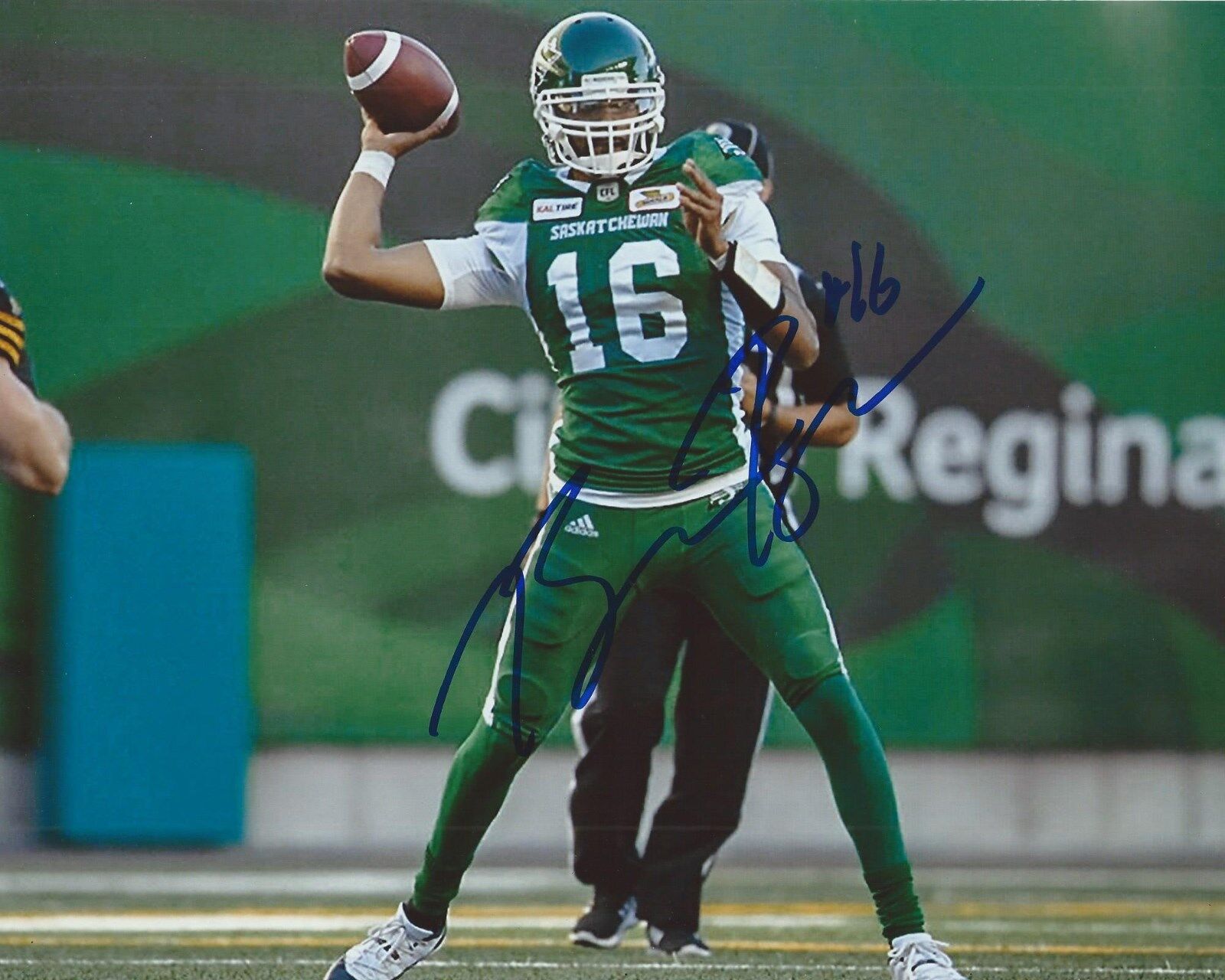 Brandon Bridge Signed 8x10 Photo Poster painting Saskatchewan Roughriders Autographed COA B