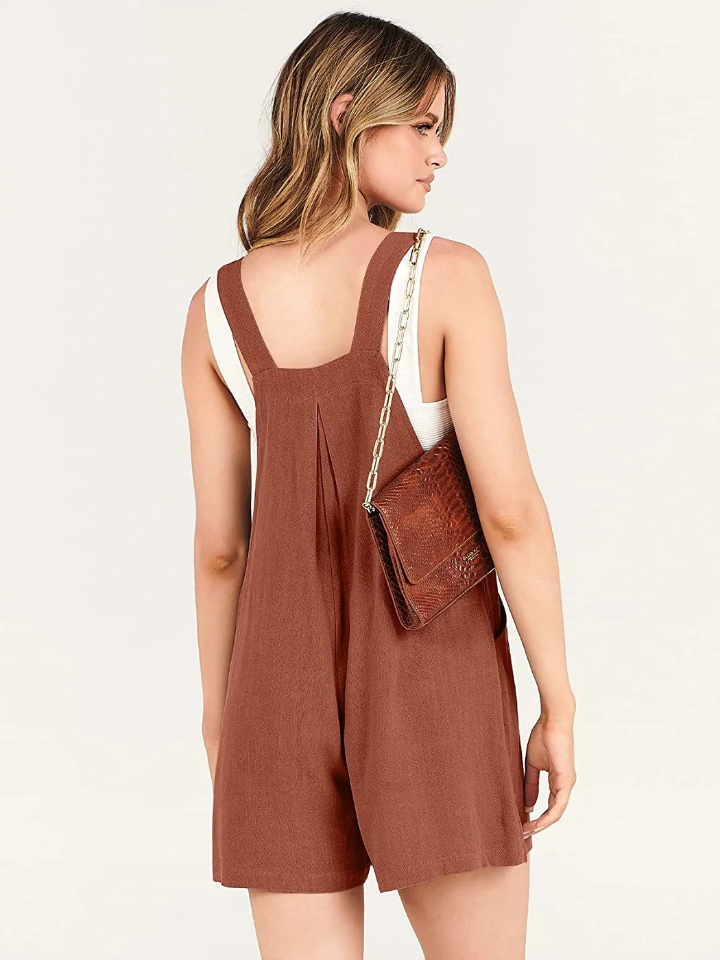 Adjustable Wide Leg Pocket Short Overalls Romper (Buy 2 Free Shipping)