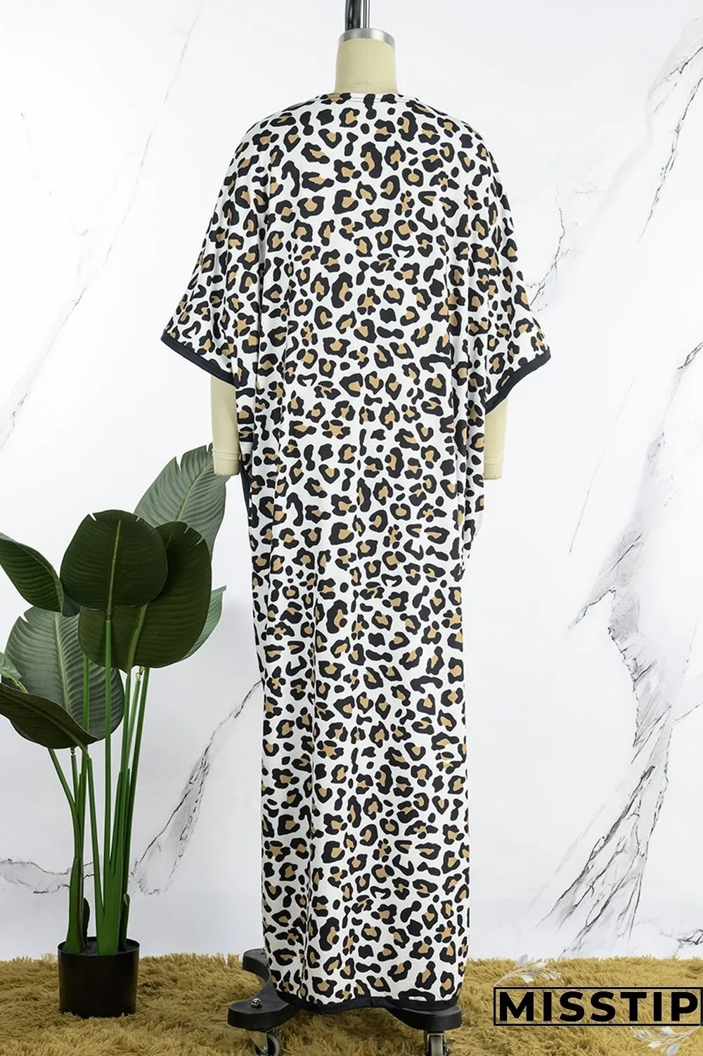 White Casual Print Leopard Patchwork Cardigan Outerwear