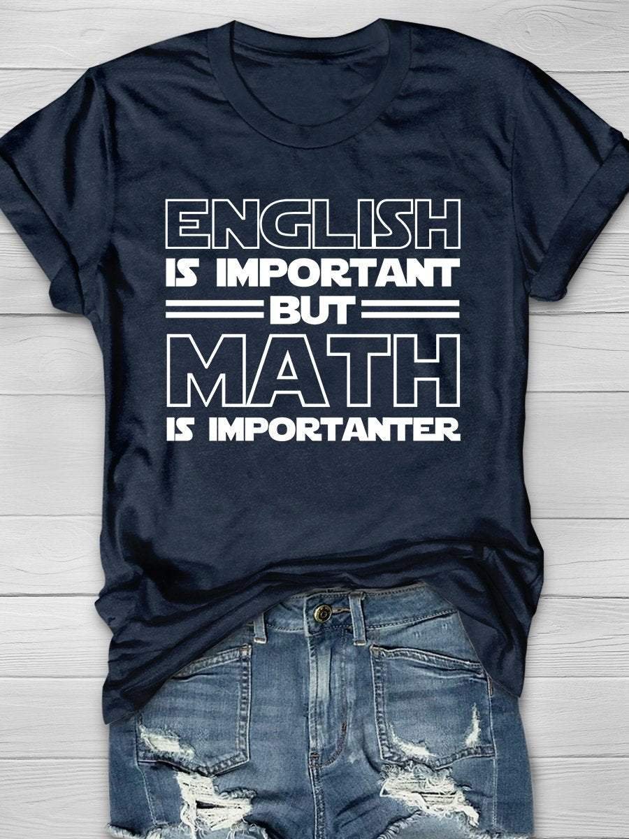 Math Is Importanter Print Short Sleeve T-shirt