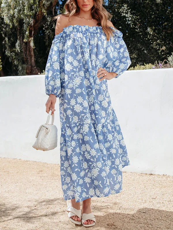 charming floral strapless women's dress