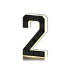 LED Illuminated Modern Address Sign Waterproof Personalized Solar Powered Address Number Dusk To Dawn Adhesive Or Screw Mount for Outside House Light Up Courtyard Hotel Bar