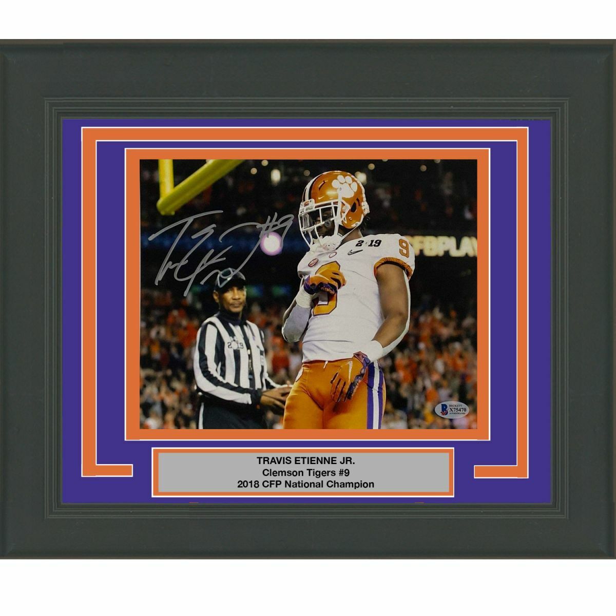 FRAMED Autographed/Signed TRAVIS ETIENNE JR Clemson 8x10 Photo Poster painting Beckett COA #4