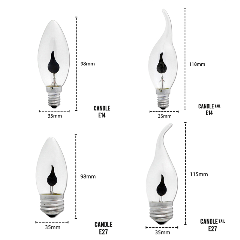 Tegooe LED Flame Effect Candle Light Bulb