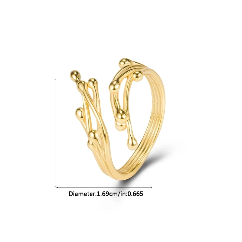 18K Gold Plated Silver Plated 925 Sterling Silver Geometric Wide Band Rings Open Ring Rings