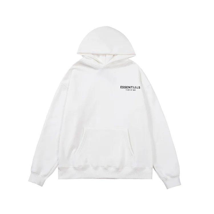 Fog Essentials Hoodie Autumn and Winter Double Line Small Letter Printing Velvet Padded Hooded Sweatshirt