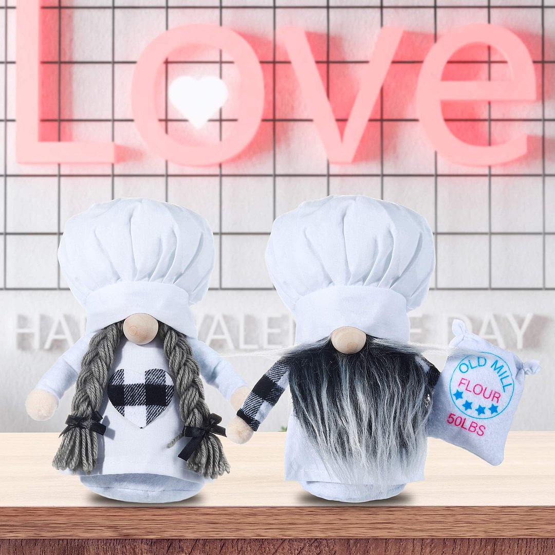 Lovely Plush Gnome Chef Couple For Holiday Gift、、sdecorshop