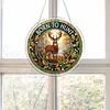 Diamond Painting Single-Sided Acrylic Deer Pendant for Home Wall Door and Window Decoration