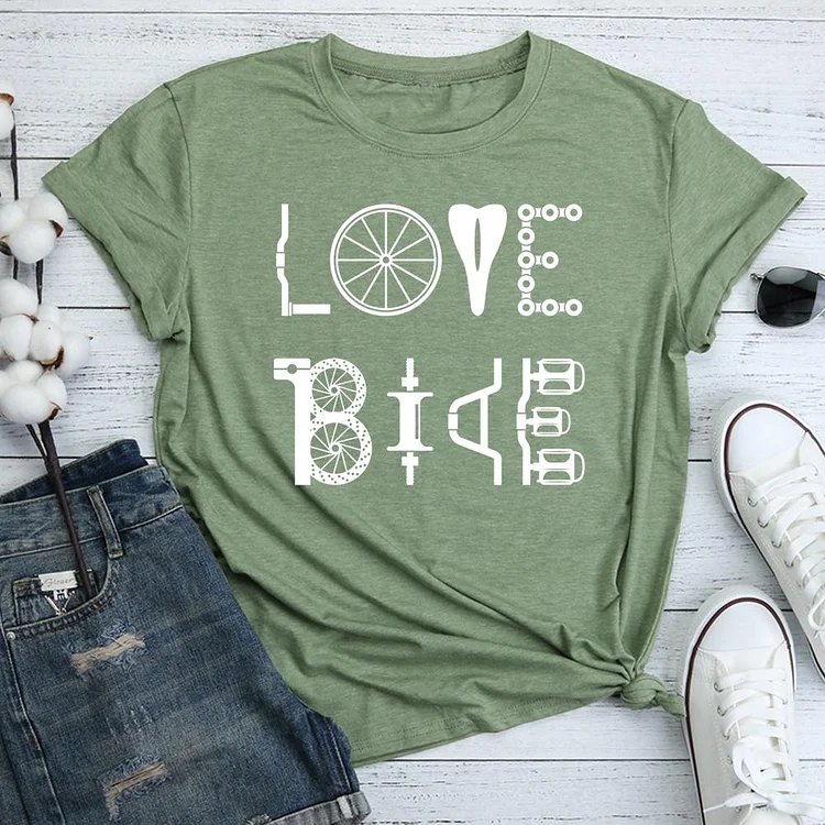 Love Bike Bike Parts Text Slogan Art  T-Shirt Tee-05712-Annaletters