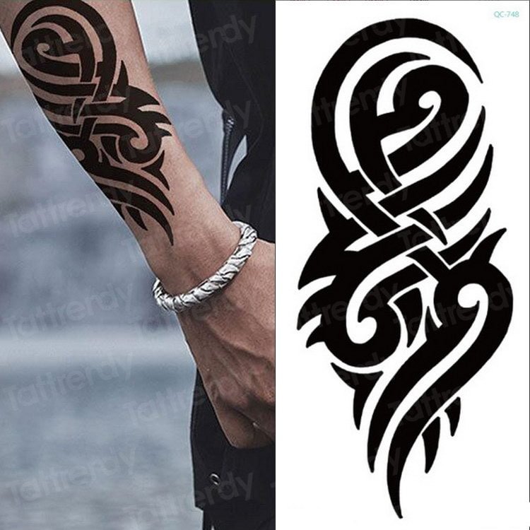 temporary tattoo sticker for men shoulder tattoos black sketches tattoo designs shoulder arm sleeve tattoo fake boys body art