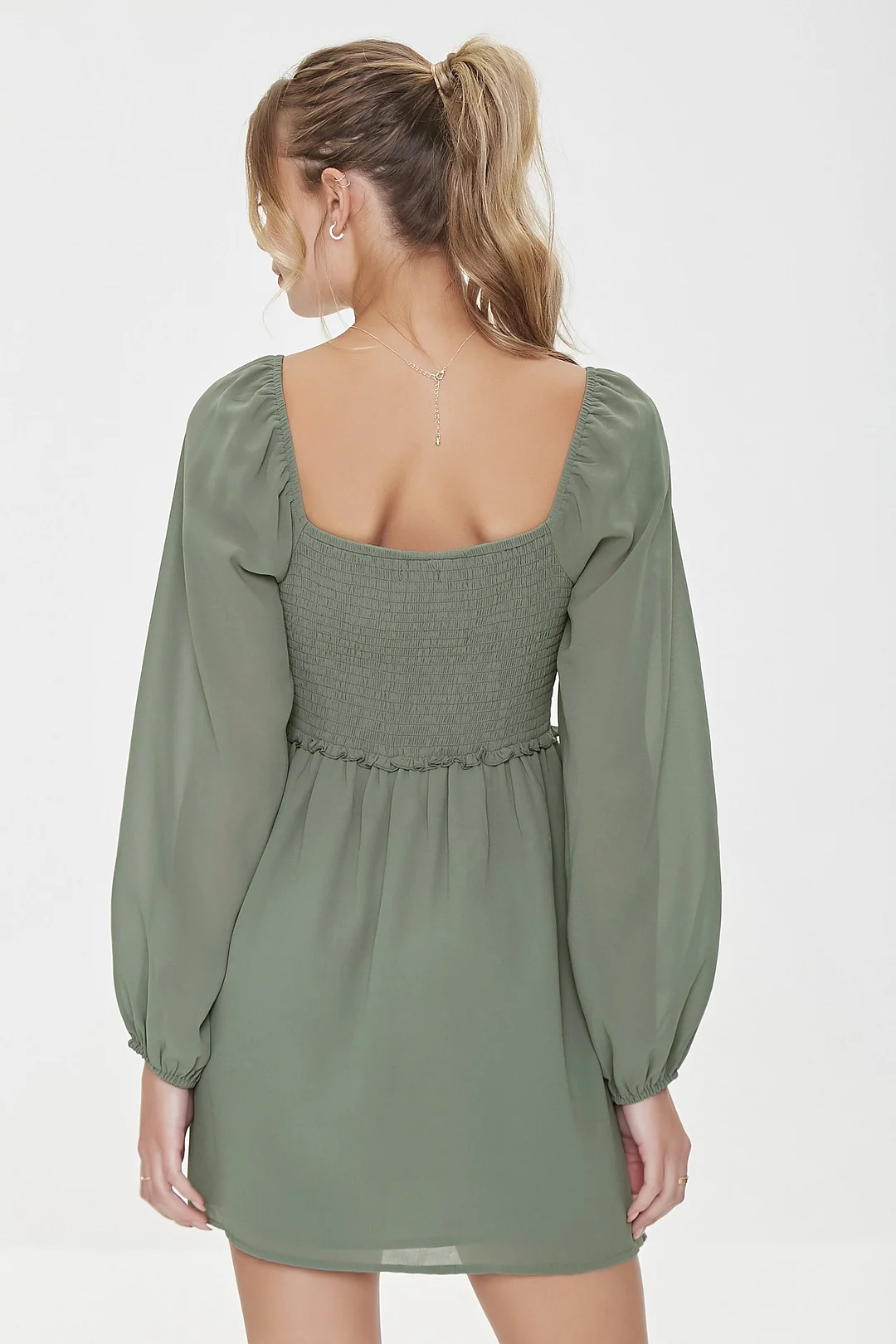 Chiffon Smocked Mini Dress