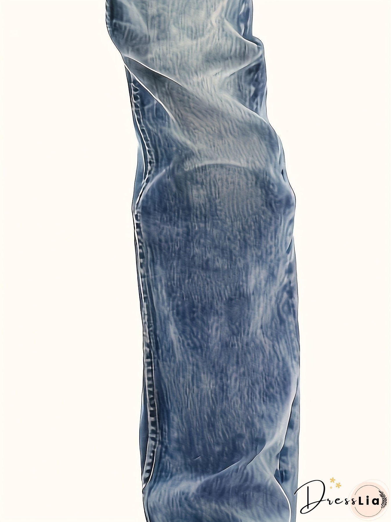 Vintage Ivory Top-Stitching Mid-Rise Boot Cut Denim Jeans