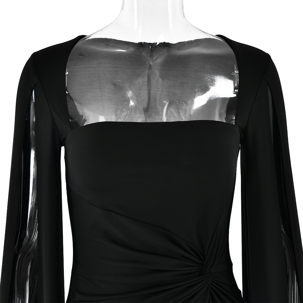 4.jpg Elegant Bodycon High Slit Long Sleeved Shawl Women Dress Elasticity Tight Sexy Party Club Evening Dress Female Vestido