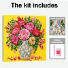 Framed Peony Vase -  DIY Button Art Painting Kit for Creativity DIY Pearl Dot Crafts for Gift Home Wall Decor 30*30CM