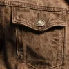 Men's Vintage Western Cowboy Multi-Pocket Distressed Lapel Outdoor Jacket by Inlyline