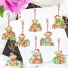 8pcs Christmas Bear DIY Diamond Painting Double Sided Keychains