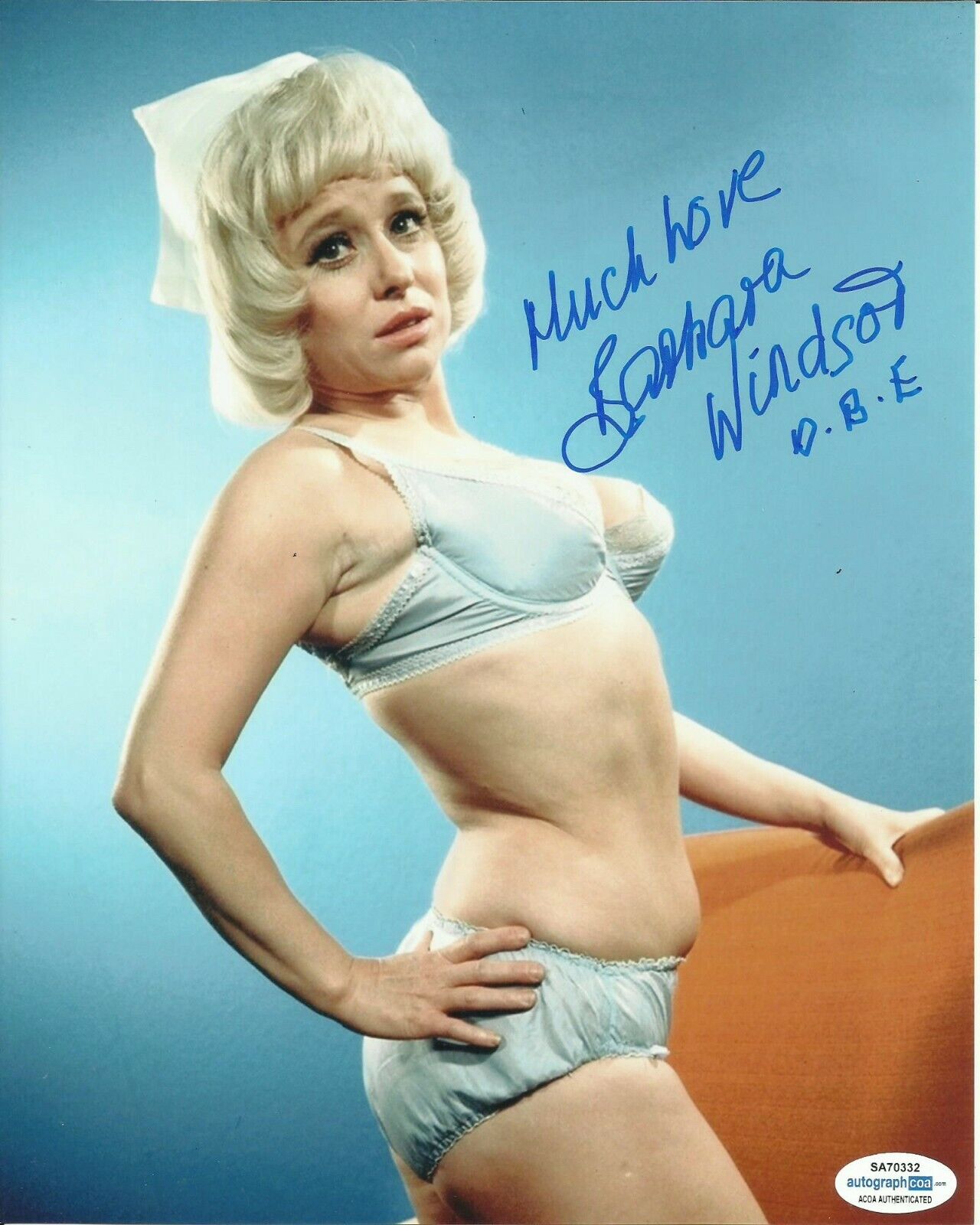 BARBARA WINDSOR SIGNED SEXY CARRY ON Photo Poster painting (9) ALSO ACOA CERTIFIED