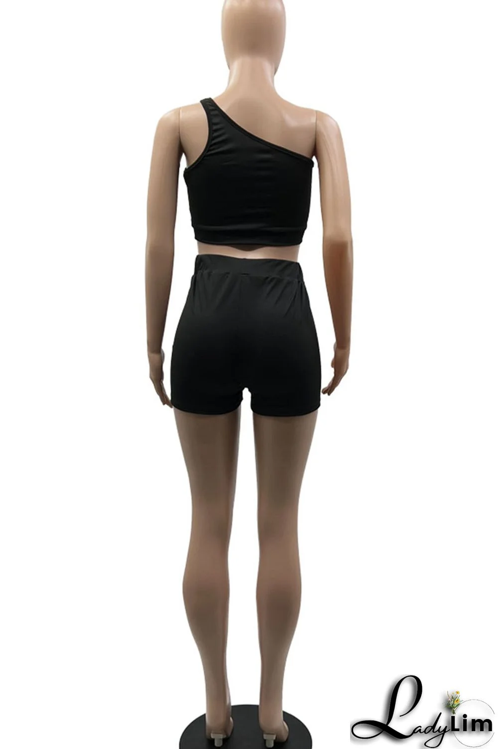 Red Sexy Solid Split Joint Asymmetrical Collar Two Pieces