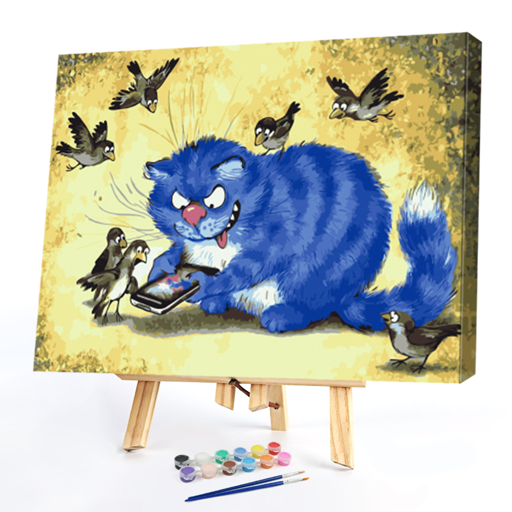 

50*40CM - Paint By Numbers - Blue Cat, 501 Original