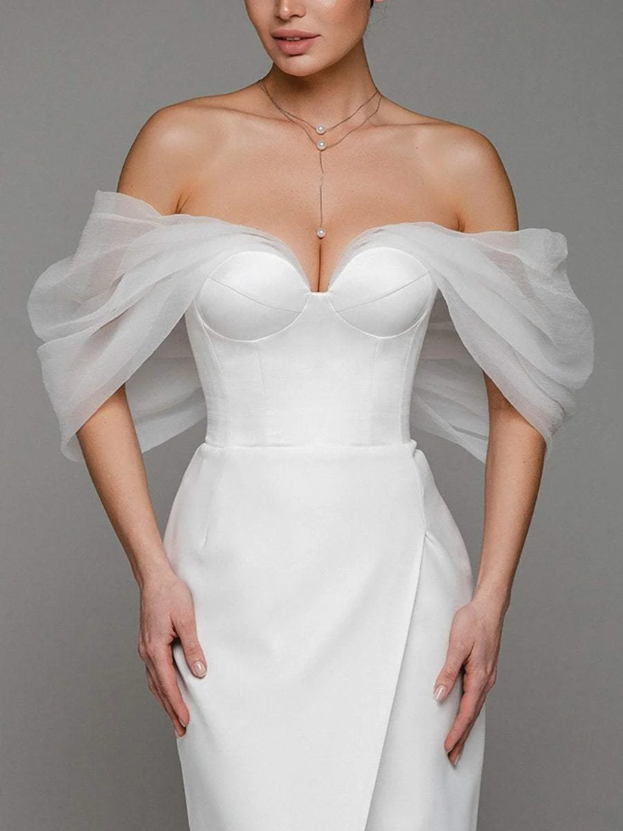 Sexy Strapless Slit Black Dress