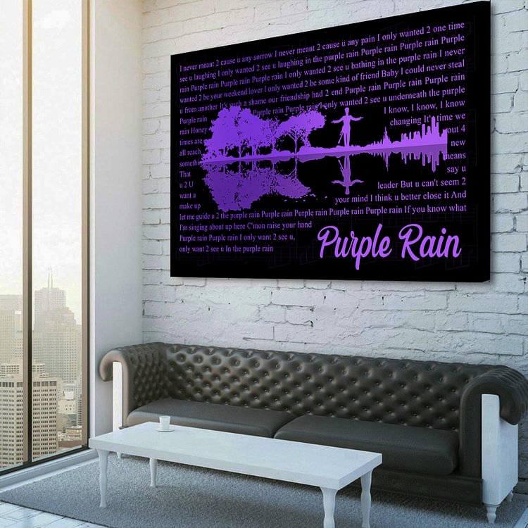 Prince and The Revolution Purple Rain Lyrics Canvas Wall Art