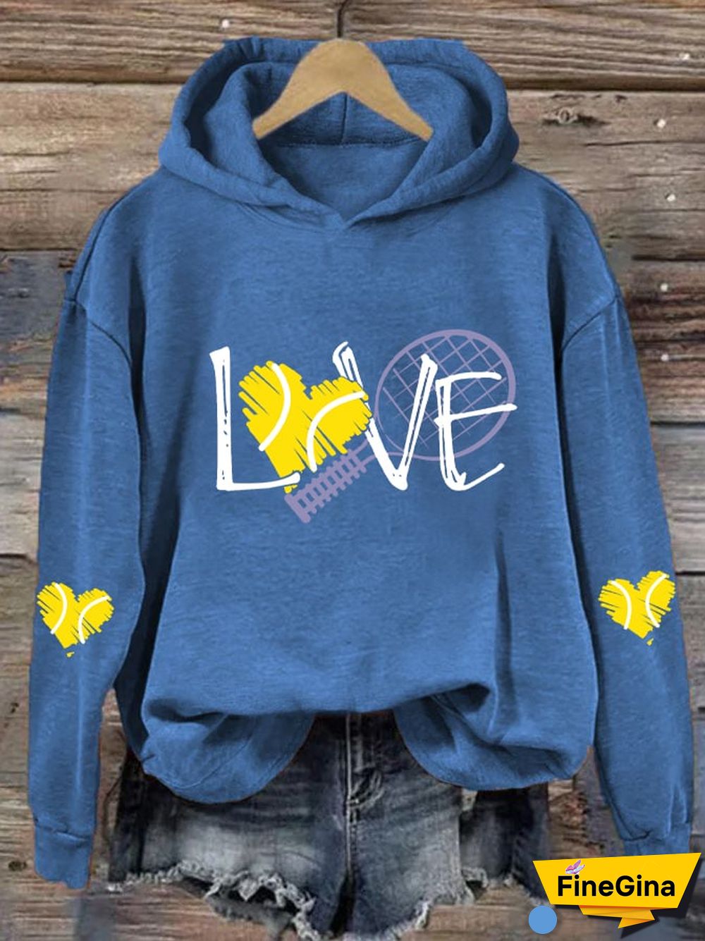Women's Love Tennis Casual Hoodie