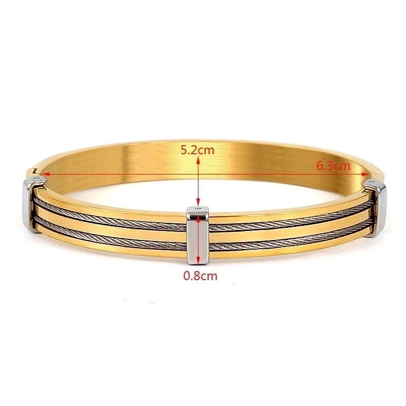 Classic Style Commute Color Block Stainless Steel Plating Unisex Bangle