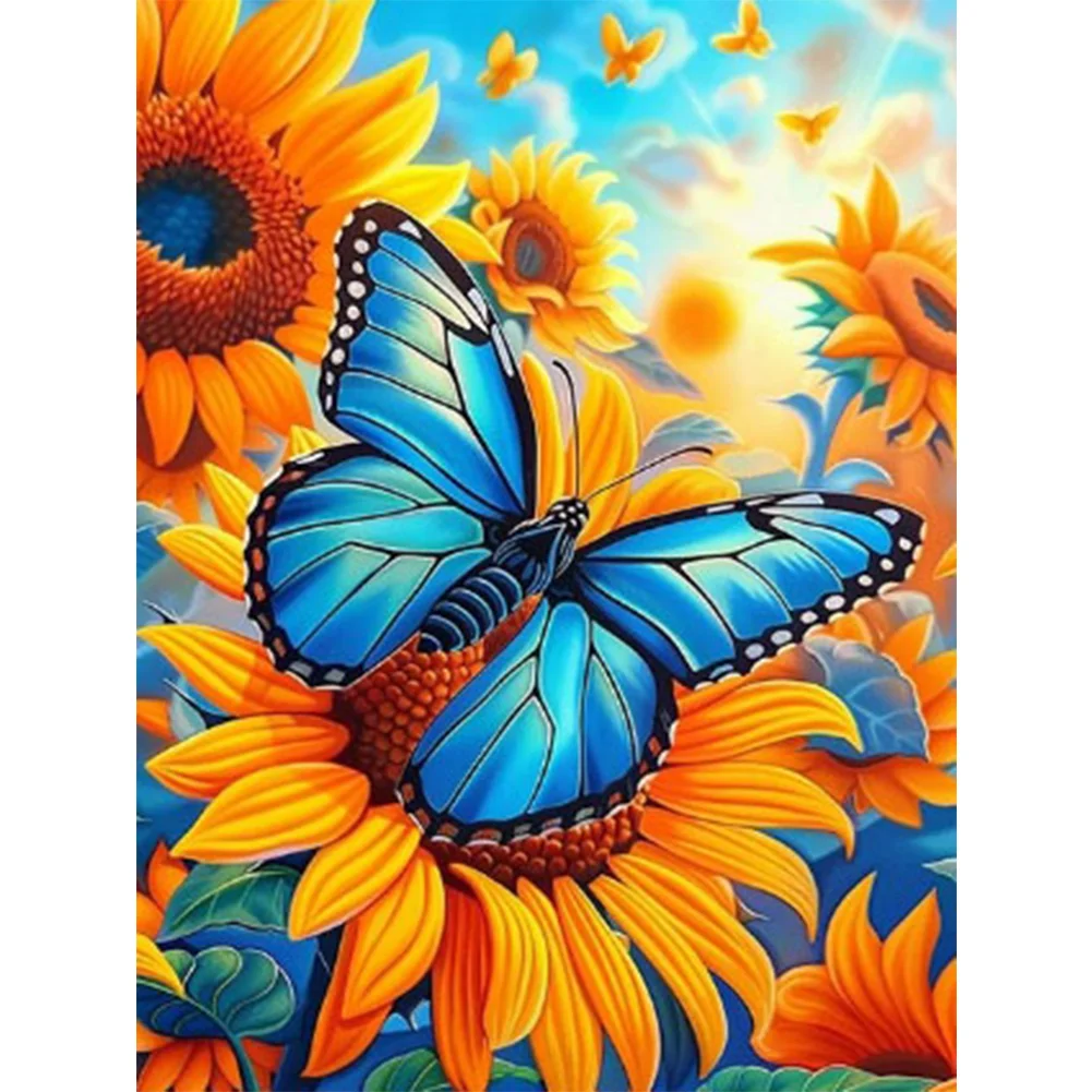 9CT Full Stamped Cross Stitch Bead Embroidery- Flower(Canvas|40*54CM)