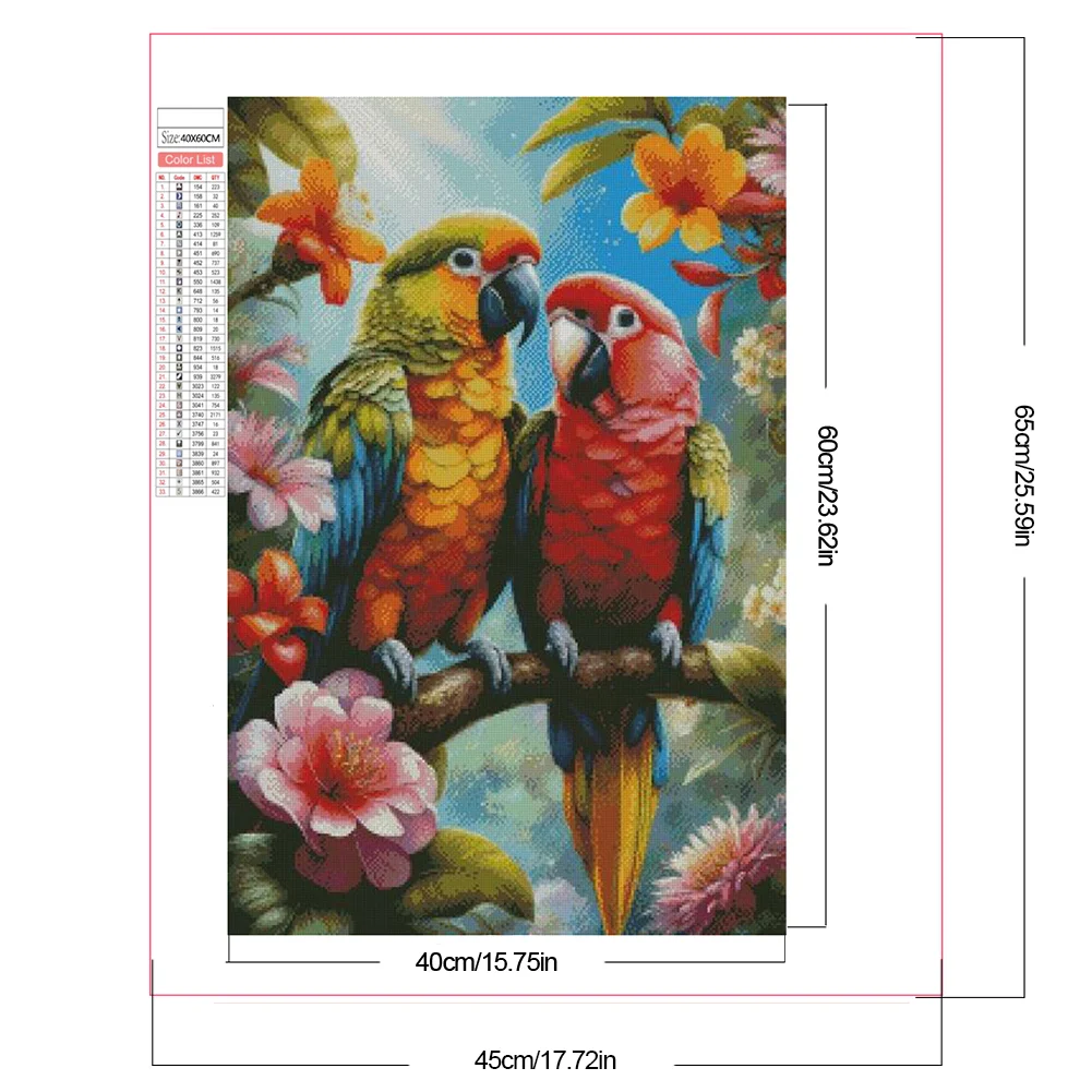 Partial AB Diamond Painting - Full Round Drill - Parrot(Canvas|45*65cm)