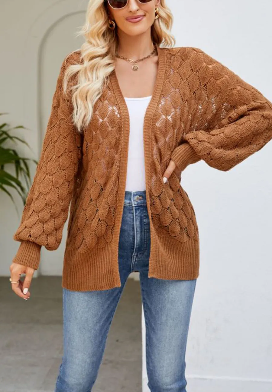 Geometric Crochet Knit Cardigan