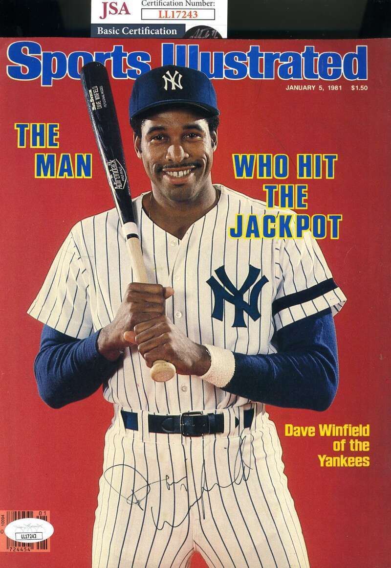 Dave Winfield JSA Cert Signed SI Cover Photo Poster painting Autograph