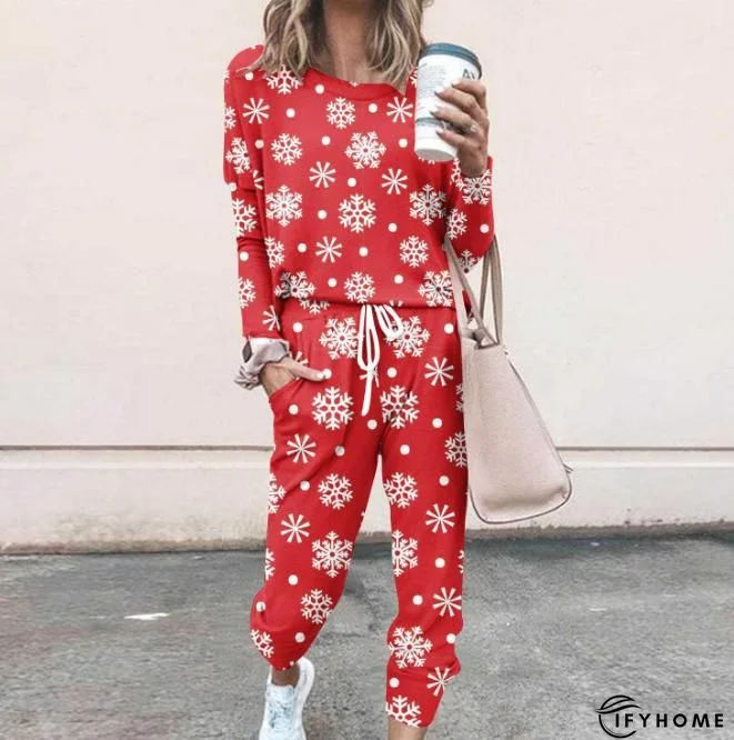 Christmas V-Neck Casual Two Piece Sets | IFYHOME