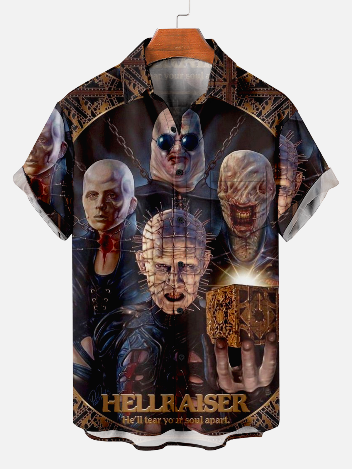 Men's Comfortable Thrilling Halloween Print Shirt PLUSCLOTHESMAN