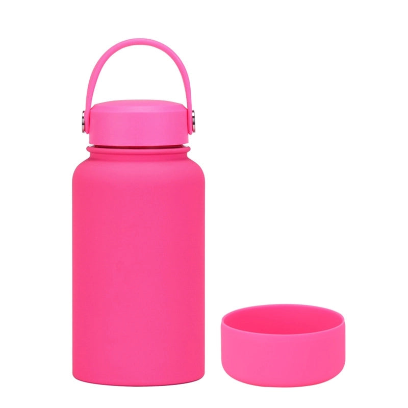 Casual Solid Color Stainless Steel Silica Gel Water Bottles 1 Piece