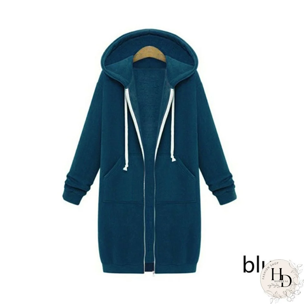 Plus Size Autumn Winter Women Cardigan Extra Long Thicken Velvet Jacket Loose Hoodie Coat