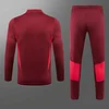 2023/2024 Manchester United Half-Pull Training Suit Purplish red Football Shirt 1:1 Thai Quality Set perfectftball