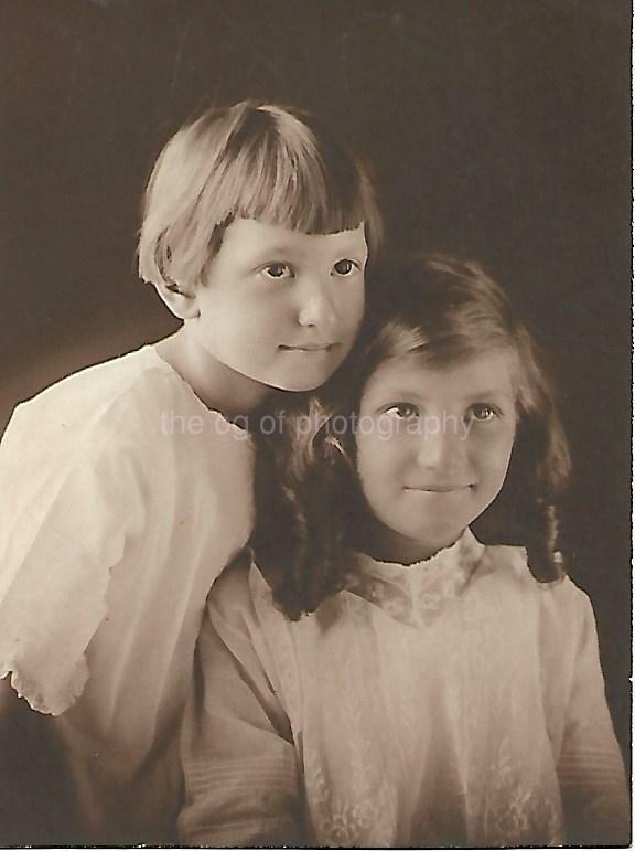 ANTIQUE Vintage BOY GIR Found Photo Poster painting Black + WhiteOriginal 04 15